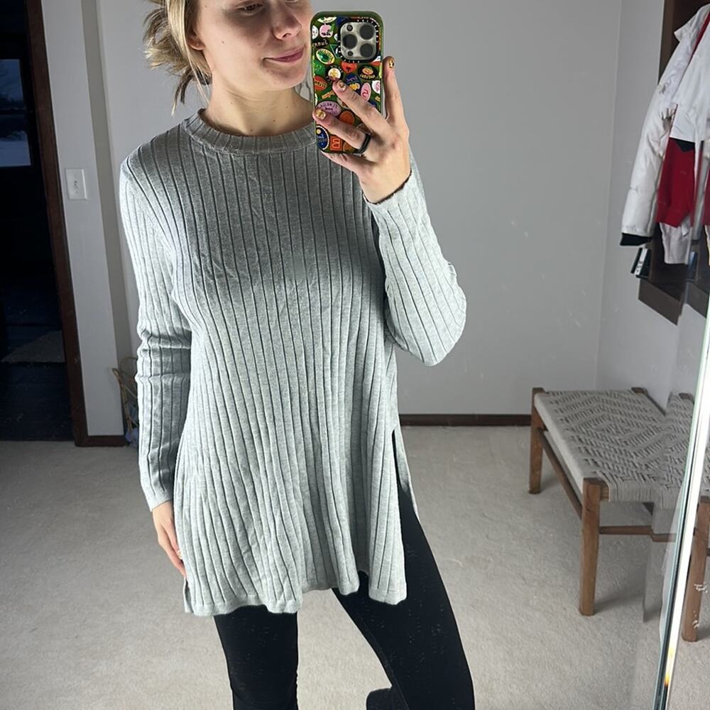 SHEIN: Gray Ribbed Sweater